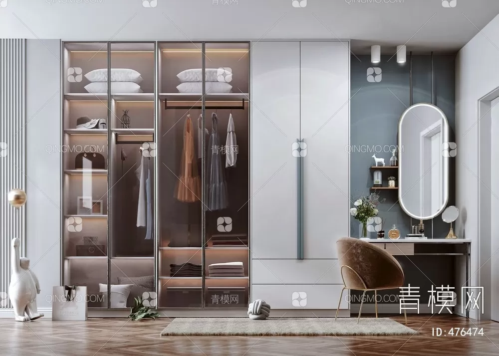 Giyinme odası gardrop aynalı gardrop tasarımı